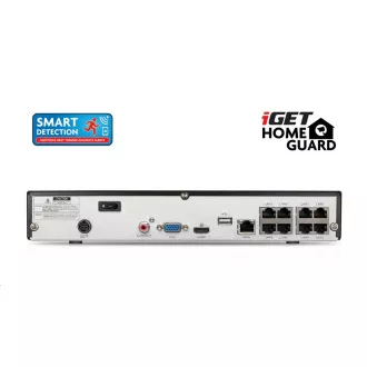 iGET HOMEGUARD HGNVK85304 PoE Kamerasystem mit SMART Bewegungserkennung, 8-Kanal FullHD NVR   4x FullHD Außenkamera