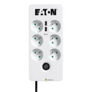 Eaton Protection Box 6 USB FR, Überspannungsschutz, 6 Steckdosen, 2x USB-Ladegerät, 1m