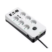 Eaton Protection Box 6 Tel @ USB FR, Überspannungsschutz, 6 Steckdosen, 2x USB-Ladegerät, 1m