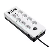 Eaton Protection Box 8 Tel @ USB FR, Überspannungsschutz, 8 Steckdosen, 2x USB-Ladegerät, 1m