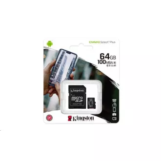Kingston 64-GB-MikrofonSDXC Canvas Select Plus 100R A1 C10-Karte + SD-Adapter Kingston 64-GB-MikrofonSDXC Canvas Select Plus 100R A1 C10-Karte + SD-Adapter