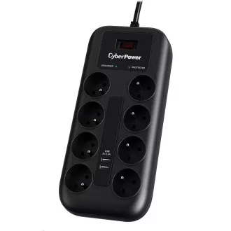 CyberPower Surge Buster ™ 8 Steckdosen, 2xUSB, 1,8m, Neu