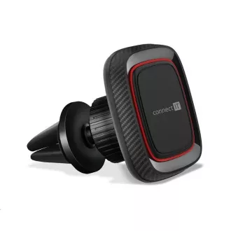 CONNECT IT InCarz 4Strong360 CARBON universeller magnetischer Autohalter, 4 Magnete, rot