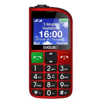 EVOLVEO EasyPhone FM, Mobiltelefon für Senioren mit Ladestation (rote Farbe)