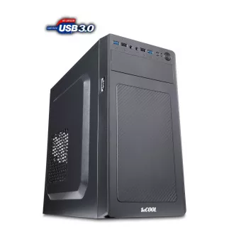 1stCOOL Gehäuse STEP 3 ver.2, micro ATX, AU, 2xUSB 3.0   2x USB 2.0, ohne Netzteil, Schwarz