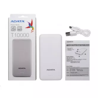 ADATA PowerBank AT10000 - externer Akku für Handy/Tablet 10000mAh, weiß