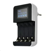 Solight-Ladegerät mit LCD-Display, AC 230V, 450mA, 4 Kanäle, AA / AAA, mikroprozessorgesteuert