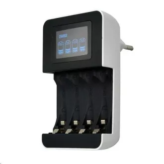 Solight-Ladegerät mit LCD-Display, AC 230V, 450mA, 4 Kanäle, AA / AAA, mikroprozessorgesteuert Solight-Ladegerät mit LCD-Display, AC 230V, 450mA, 4 Kanäle, AA / AAA, mikroprozessorgesteuert