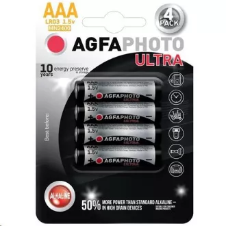 AgfaPhoto Ultra-Alkalibatterie LR03 / AAA, 4 Stück AgfaPhoto Ultra-Alkalibatterie LR03 / AAA, 4 Stück