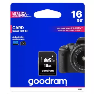 GOODRAM SDHC-Karte 16GB (R: 100/W: 10 MB/s) UHS-I Klasse 10 GOODRAM SDHC-Karte 16GB (R: 100/W: 10 MB/s) UHS-I Klasse 10
