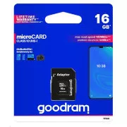 GOODRAM MicroSDHC-Karte 16GB M1AA, UHS-I Class 10, U1 + Adapter