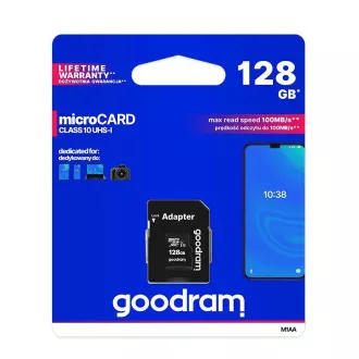 GOODRAM MicroSDXC-Karte 128GB M1AA, UHS-I Class 10, U1 + Adapter