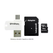GOODRAM microSDHC-Karte 32GB M1A4 All-in-One (R: 100/W: 10 MB/s), UHS-I Class 10, U1 + Adapter + OTG-Kartenleser