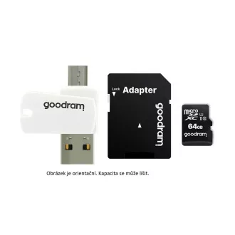 GOODRAM microSDXC-Karte 128 GB M1A4 All-in-One (R: 100 / W: 10 MB / s), UHS-I Class 10, U1 + Adapter + OTG-Kartenleser