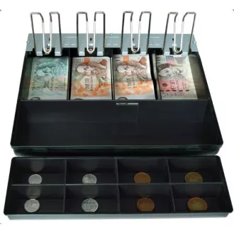 Virtuos separater Plastikbinder 4/8, Banknotenhalter aus Metall