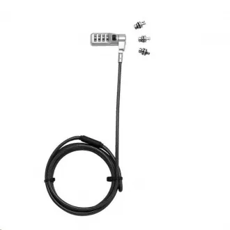DICOTA Universal Security Cable Lock, 3 Wechselköpfe passend für alle Steckplätze, Kombination DICOTA Universal Security Cable Lock, 3 Wechselköpfe passend für alle Steckplätze, Kombination