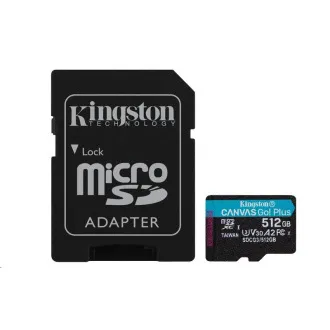 Kingston MicroSDXC-Karte 512GB Canvas Go! Plus, R:170/W:90MB/s, Klasse 10, UHS-I, U3, V30, A2 Adapter - Gebraucht Kingston MicroSDXC-Karte 512GB Canvas Go! Plus, R:170/W:90MB/s, Klasse 10, UHS-I, U3, V30, A2 Adapter - Gebraucht