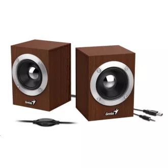 GENIUS Lautsprecher SP-HF280, 2.0, 6W, Holz, braun