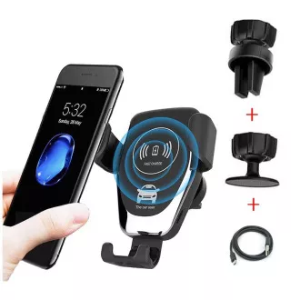 1stCOOL kabelloses Aluminium QI Auto-Schnellladegerät 5W 7, 5W 10W Schwarz