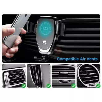 1stCOOL kabelloses Aluminium QI Auto-Schnellladegerät 5W 7, 5W 10W Schwarz