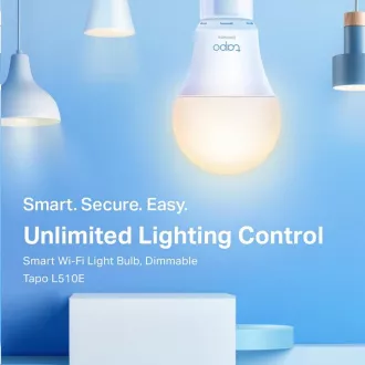 TP-Link Tapo L510E Smart WiFi Dimmbare LED-Lampe (Weiß, 2700K, 806lm, 2, 4GHz, E27) TP-Link Tapo L510E Smart WiFi Dimmbare LED-Lampe (Weiß, 2700K, 806lm, 2, 4GHz, E27)
