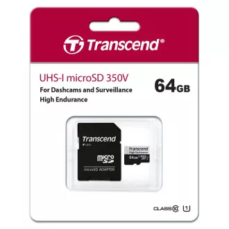 TRANSCEND MicroSDXC-Karte 64GB 350V, High Endurance