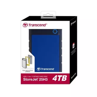 TRANSCEND Externe HDD 2, 5" USB 3.0 StoreJet 25H3B, 4TB, Blau (stoßfest) TRANSCEND Externe HDD 2, 5" USB 3.0 StoreJet 25H3B, 4TB, Blau (stoßfest)