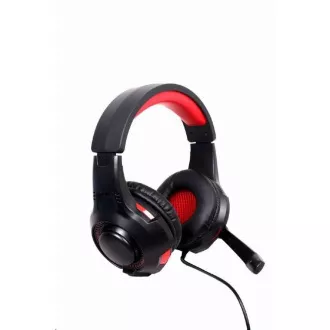 GEMBIRD Kopfhörer mit Mikrofon GHS-U-5.1-01, Gaming, 5.1 Surround, schwarz-rot, USB