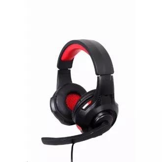 GEMBIRD Kopfhörer mit Mikrofon GHS-U-5.1-01, Gaming, 5.1 Surround, schwarz-rot, USB