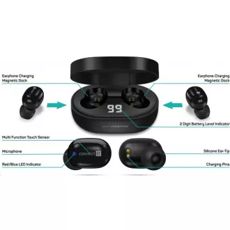 CONNECT IT True Wireless SensorTouch In-Ear-Kopfhörer mit Mikrofon, schwarz