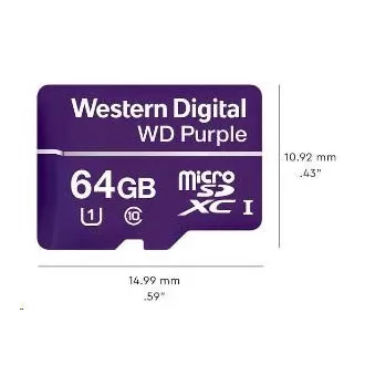 WD MicroSDXC-Karte 64GB Lila WDD064G1P0C Klasse 10, 16 TBW WD MicroSDXC-Karte 64GB Lila WDD064G1P0C Klasse 10, 16 TBW