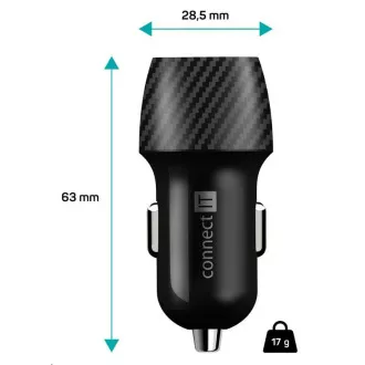 CONNECT IT InCarz QUICK CHARGE 3.0 Autoladegerät, 1x USB-A, 3 A, Carbon