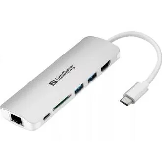 Sandberg-Dockingstation, USB-C, 6 verschiedene Anschlüsse