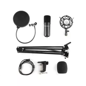 Sandberg Mikrofonset für Streaming, USB, schwarz