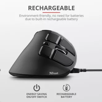 TRUST ergonomische Maus Voxx Wiederaufladbare ergonomische kabellose Maus TRUST ergonomische Maus Voxx Wiederaufladbare ergonomische kabellose Maus
