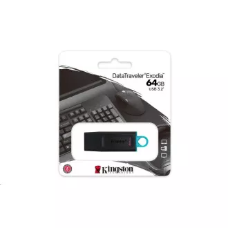 Kingston 64GB USB3.2 Gen 1 DataTraveler Exodia (Schwarz + Blaugrün) Kingston 64GB USB3.2 Gen 1 DataTraveler Exodia (Schwarz + Blaugrün)