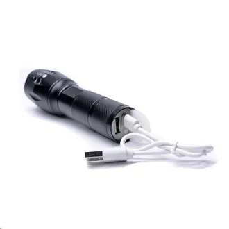 Solight wiederaufladbare LED-Taschenlampe, 300lm, Cree, Fokus, Li-Ion, USB-Aufladung, Powerbank