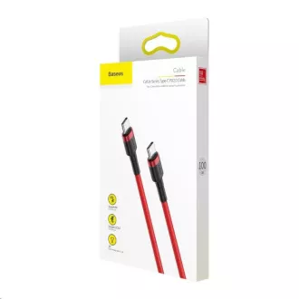 Baseus Cafule Serie Lade-/Datenkabel USB-C auf USB-C PD2.0 60W Flash 1m, rot