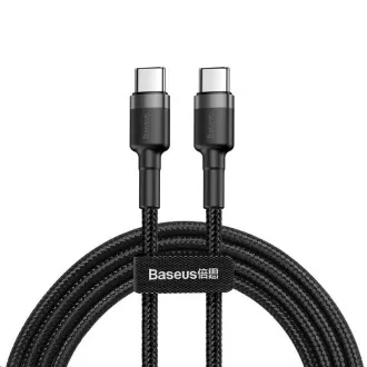 Baseus Cafule Series Lade-/Datenkabel USB-C auf USB-C PD2.0 60W Flash 2m, grau-schwarz Baseus Cafule Series Lade-/Datenkabel USB-C auf USB-C PD2.0 60W Flash 2m, grau-schwarz