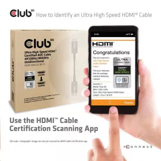 Club3D Cable Ultra Fast HDMI™ Certified AOC Kabel 8K60Hz, 4K120Hz, 10m Club3D Cable Ultra Fast HDMI™ Certified AOC Kabel 8K60Hz, 4K120Hz, 10m