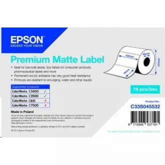 Epson Etikettenrolle, Normalpapier, 102x76mm Epson Etikettenrolle, Normalpapier, 102x76mm