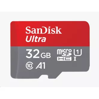SanDisk MicroSDXC 32GB Ultra Karte (120 MB/s, A1 Klasse 10 UHS-I, Android) + Adapter