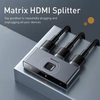 Baseus Matrix HDMI Splitter 2in1 / 1v2 grau