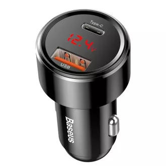 Baseus Magic Series PPS Digital Display Dual Car Adapter USB-A QC + USB-C PD 45W, schwarz Baseus Magic Series PPS Digital Display Dual Car Adapter USB-A QC + USB-C PD 45W, schwarz
