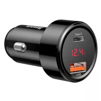 Baseus Magic Series PPS Digital Display Dual Car Adapter USB-A QC + USB-C PD 45W, schwarz Baseus Magic Series PPS Digital Display Dual Car Adapter USB-A QC + USB-C PD 45W, schwarz