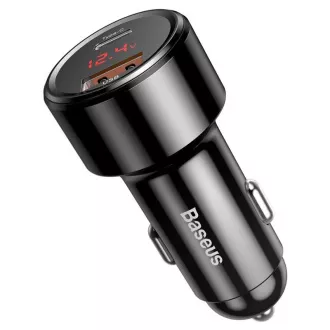 Baseus Magic Series PPS Digital Display Dual Car Adapter USB-A QC + USB-C PD 45W, schwarz Baseus Magic Series PPS Digital Display Dual Car Adapter USB-A QC + USB-C PD 45W, schwarz