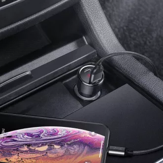 Baseus Magic Series PPS Digital Display Dual Car Adapter USB-A QC + USB-C PD 45W, schwarz Baseus Magic Series PPS Digital Display Dual Car Adapter USB-A QC + USB-C PD 45W, schwarz