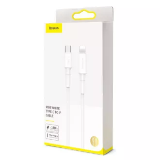 Baseus Mini White Cable Type-C to iP PD 18W 1m White Baseus Mini White Cable Type-C to iP PD 18W 1m White