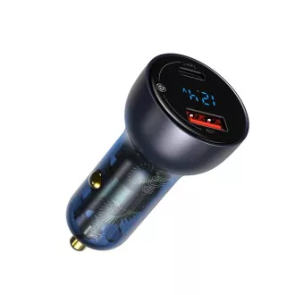 Baseus Particular Digital Display Dual Car Adapter USB-A QC + USB-C 65W, grau Baseus Particular Digital Display Dual Car Adapter USB-A QC + USB-C 65W, grau