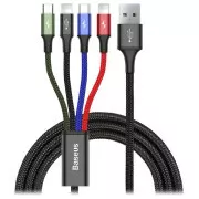 Baseus Schnelllade-/Datenkabel 4in1 2 * Lightning + USB-C + Micro USB 3,5A 1, 2m, schwarz